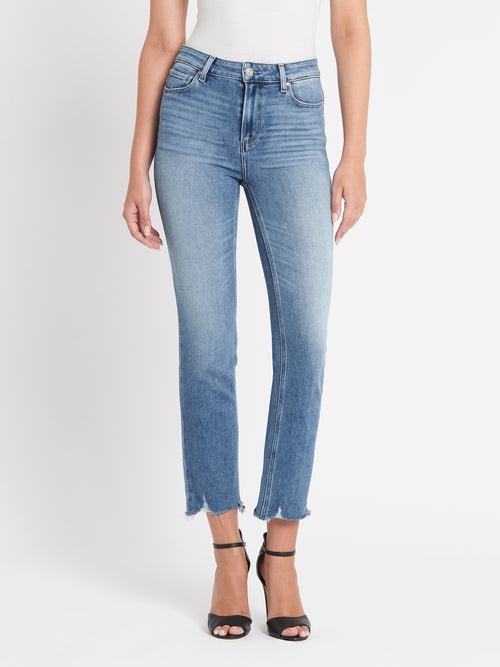 Paige Cindy High-Rise Straight Crop Jeans In Light Blue